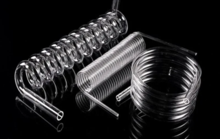 High-purity quartz coil tube for cooling, heating, and fluid guidance