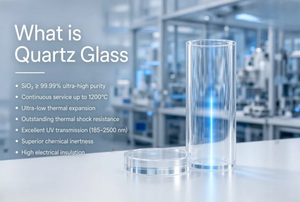 High-purity quartz glass properties with continuous service up to 1200°C and ultra-low thermal expansion