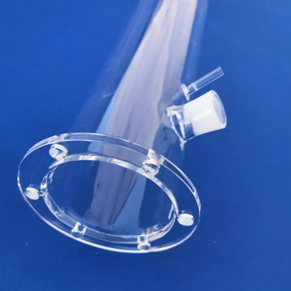 High-purity flanged quartz tubes with precision flanges for laboratory and semiconductor applications