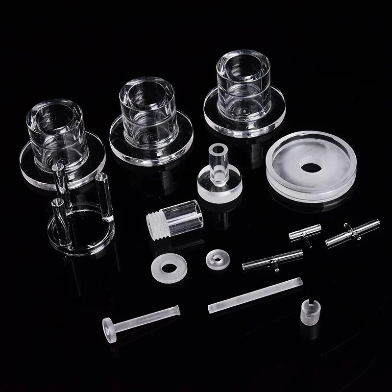 CNC machined fused silica quartz flanges, bushings and precision fittings for process equipment