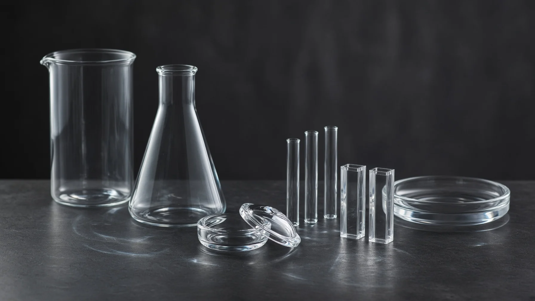 High-purity fused silica laboratory glassware