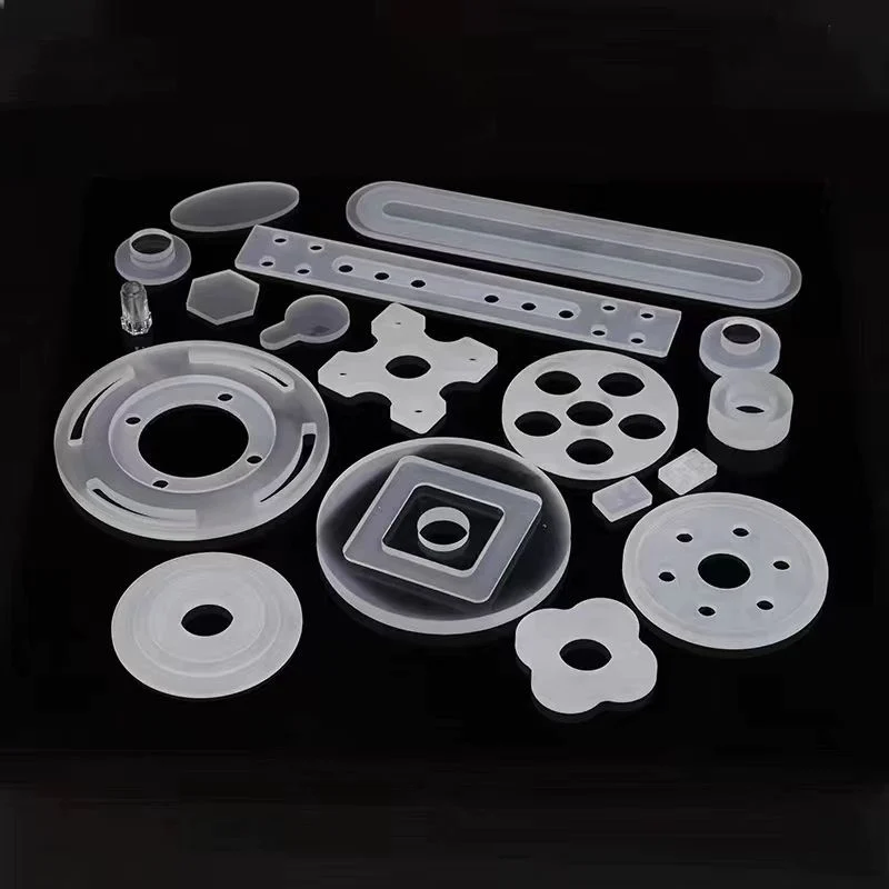 quartz-glass-plate2 Custom CNC-machined fused silica flat parts — rings, frames, slotted bars and complex outlines