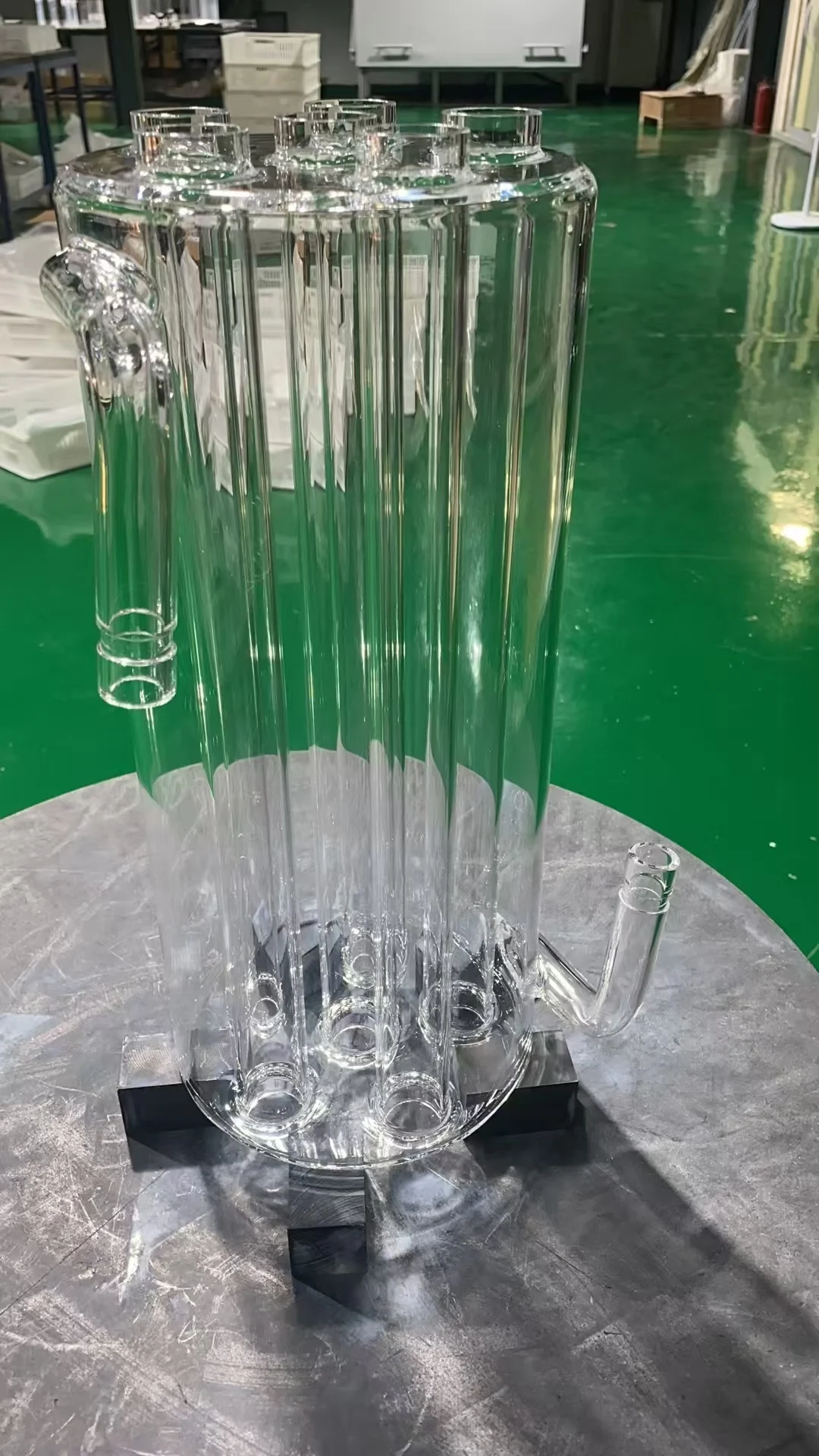 quartz-inline-heater-02 Custom fused silica quartz inline heater with side ports for semiconductor chemical circulation heating